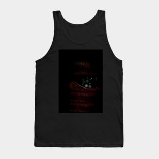 Digital collage and special processing. Bizarre. Mouth, teeth and fleshy parts. Dim, black on teeth. Tank Top